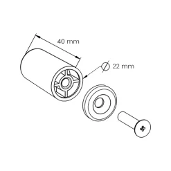 Zurfluh-Feller 10 Butées d'Arrêt, Anthracite, Longueur 40 mm, pour Volet Roulant Motorisé ou Manuel- Volet Battant
