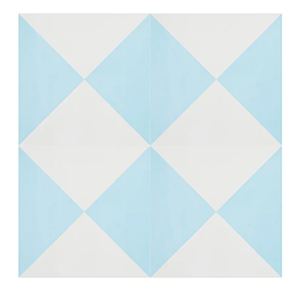 Pegane 4 Carreaux de ciment véritable 0,16m2 / Carreaux de ciment artisanaux pour sol et mur coloris Bleu - l.20 x L.20cm- Mosaïque Pour Pièce À Vivre|Mosaïque Pour Salle De Bains