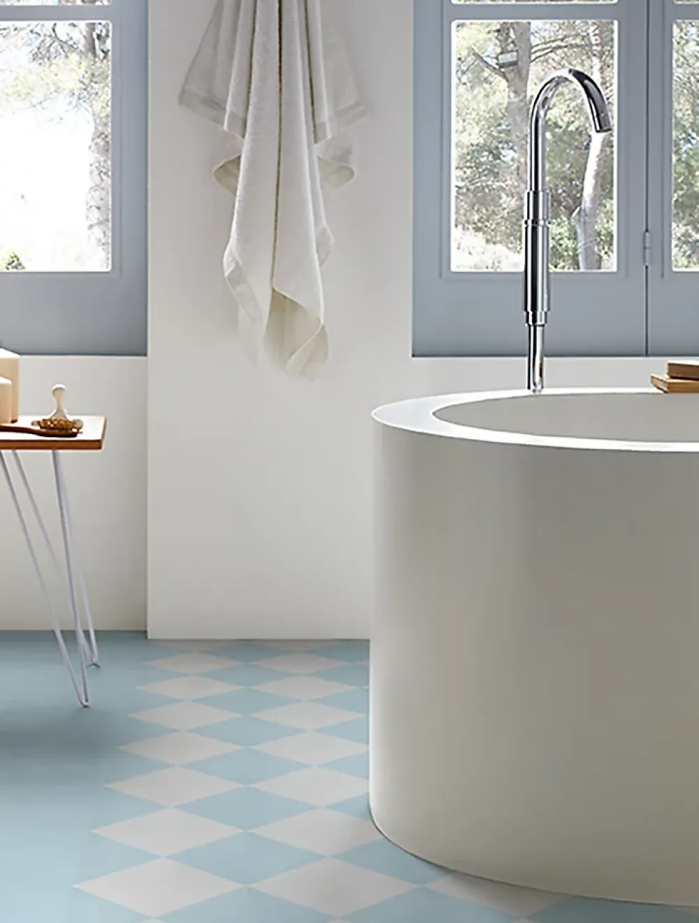 Pegane 4 Carreaux de ciment véritable 0,16m2 / Carreaux de ciment artisanaux pour sol et mur coloris Bleu - l.20 x L.20cm- Mosaïque Pour Pièce À Vivre|Mosaïque Pour Salle De Bains