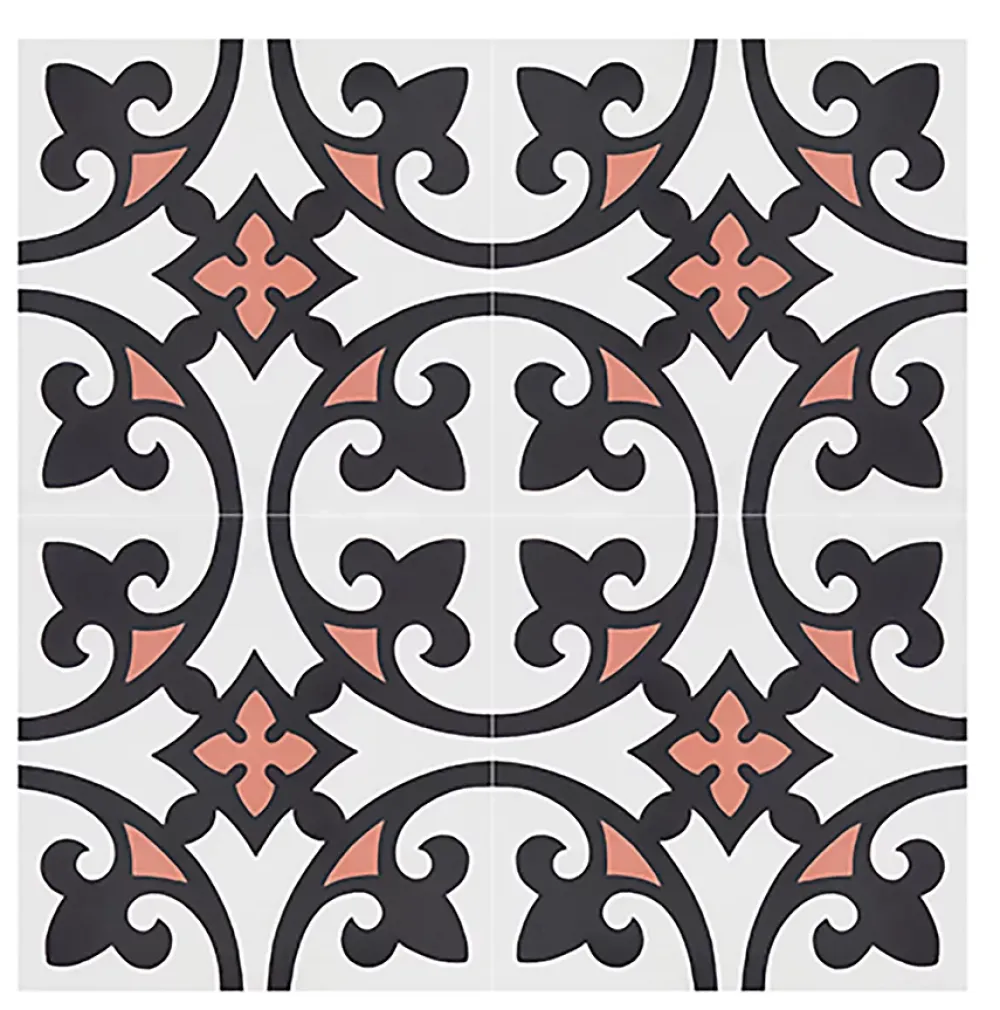 Pegane 4 Carreaux de ciment véritable 0,16m2 / Carreaux de ciment artisanaux Multicolore pour sol et mur - l.20 x L.20 cm- Mosaïque Pour Pièce À Vivre
