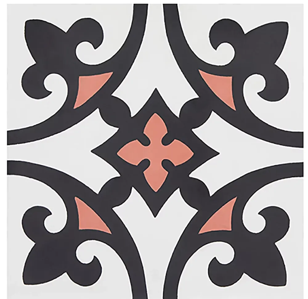 Pegane 4 Carreaux de ciment véritable 0,16m2 / Carreaux de ciment artisanaux Multicolore pour sol et mur - l.20 x L.20 cm- Mosaïque Pour Pièce À Vivre