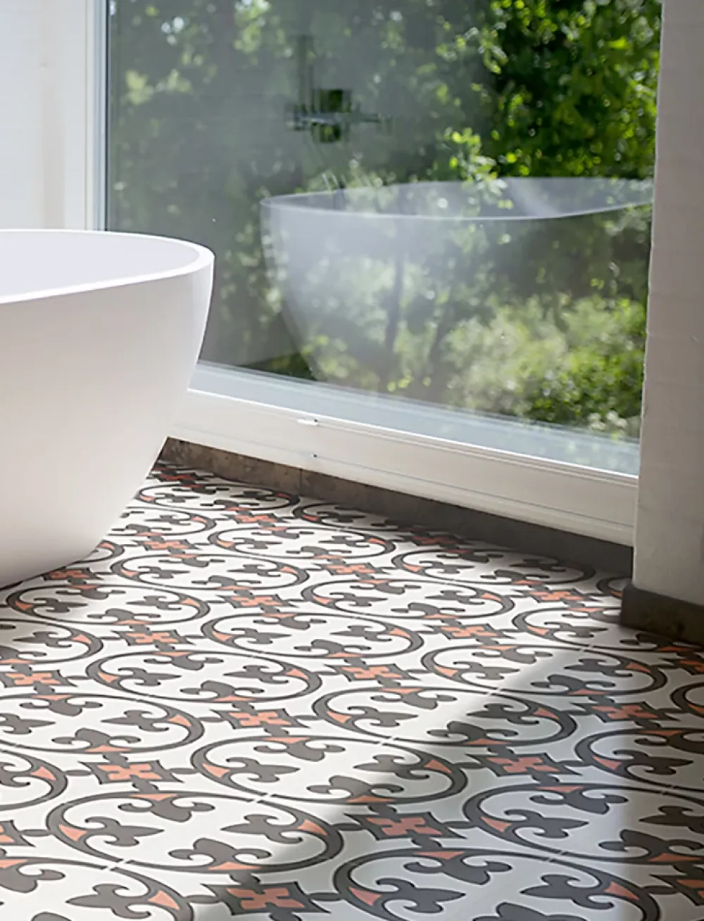 Pegane 4 Carreaux de ciment véritable 0,16m2 / Carreaux de ciment artisanaux Multicolore pour sol et mur - l.20 x L.20 cm- Mosaïque Pour Pièce À Vivre