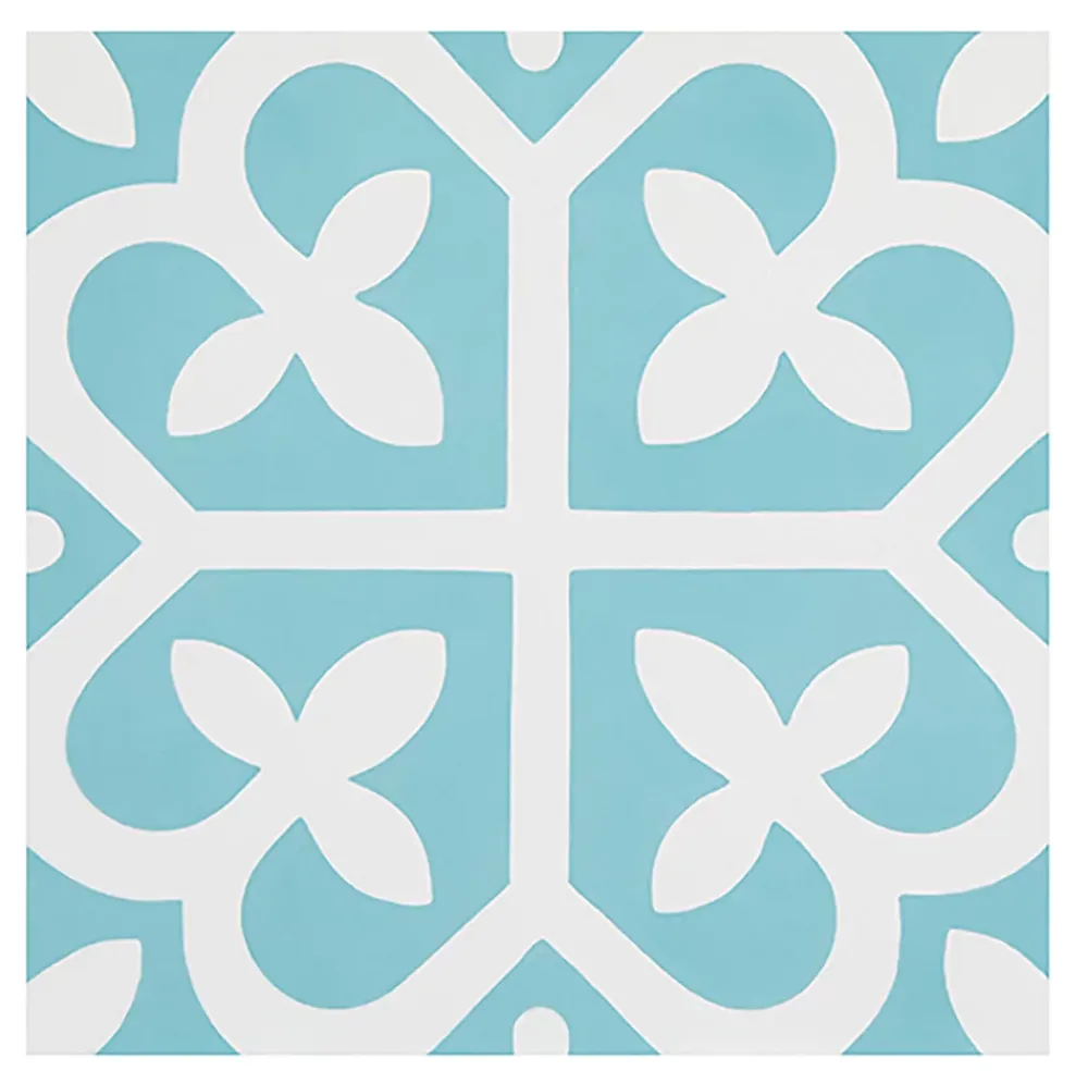 Pegane Mosaïque Pour Wc|Mosaïque<4 Carreaux de ciment véritable 0,16m2 / Carreaux de ciment artisanaux coloris bleu pour sol et mur - l.20 x L.20 cm