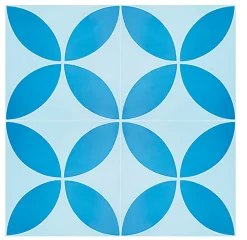 Pegane Mosaïque Pour Salle De Bains<4 Carreaux de ciment véritable 0,16m2/ Carreaux de ciment artisanaux coloris Bleu pour sol et mur - l.20 x L.20cm