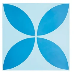 Pegane Mosaïque Pour Salle De Bains<4 Carreaux de ciment véritable 0,16m2/ Carreaux de ciment artisanaux coloris Bleu pour sol et mur - l.20 x L.20cm