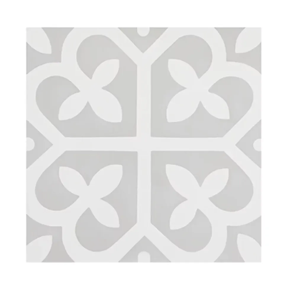 Pegane 4 Carreaux de ciment véritable 0,16m2 / Carreaux de ciment artisanaux pour sol et mur coloris gris et blanc - l.20 x L.20cm- Mosaïque Pour Pièce À Vivre|Mosaïque Pour Wc