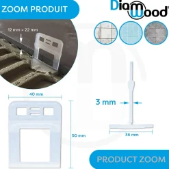 Diamwood Expert En Equipement Outils Du Carreleur<100 Croisillons 3 mm XL Autonivelants pour Carreaux de 12 à 22 mm - Diamwood