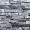 Ikhemalarka Panneau Mural Décoratif<4 m² 10 panneaux PVC 3D effet pierre muraux & de plafond, revêtement imitation carrelage Grey Stone