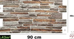 Ikhemalarka Panneau Mural Décoratif<4 m² 10 panneaux PVC 3D effet pierre muraux & de plafond, revêtement imitation carrelage CPVC9