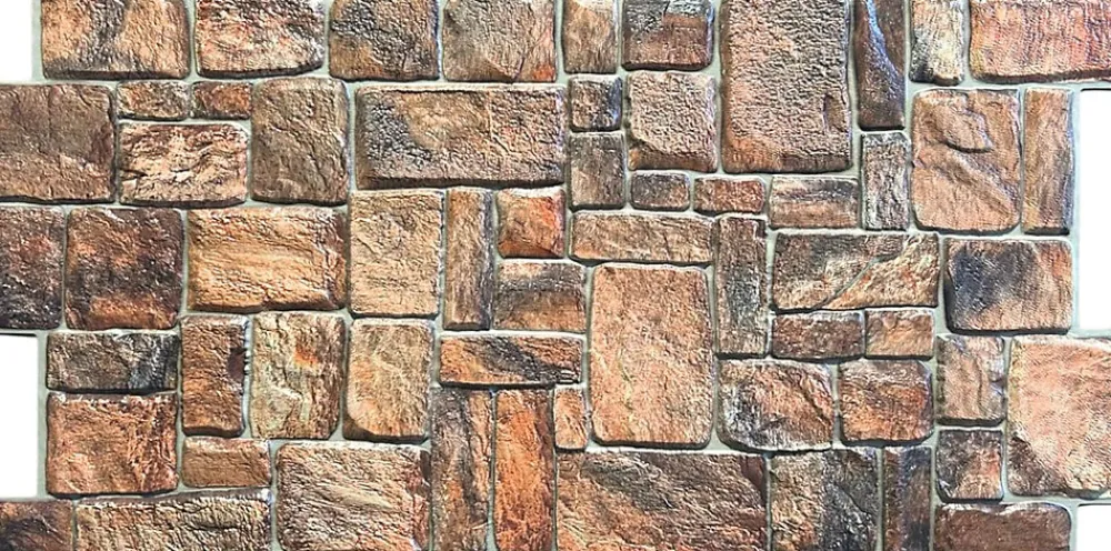Ikhemalarka Panneau Mural Décoratif<4 m² 10 panneaux PVC 3D effet pierre muraux & de plafond, revêtement imitation carrelage Natur Stone