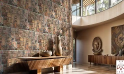 Ikhemalarka Panneau Mural Décoratif<4 m² 10 panneaux PVC 3D effet pierre muraux & de plafond, revêtement imitation carrelage Natur Stone