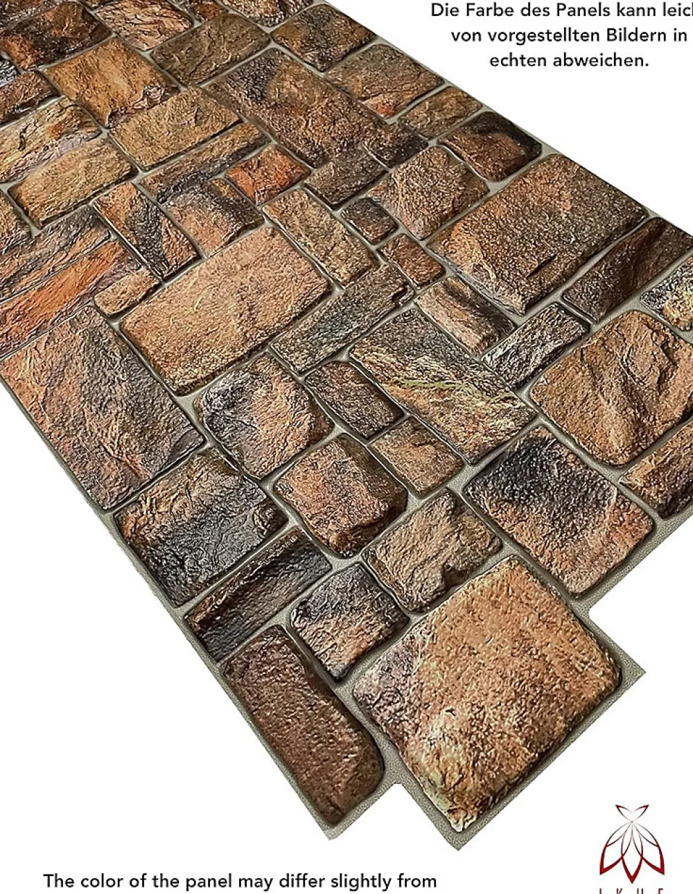Ikhemalarka Panneau Mural Décoratif<4 m² 10 panneaux PVC 3D effet pierre muraux & de plafond, revêtement imitation carrelage Natur Stone