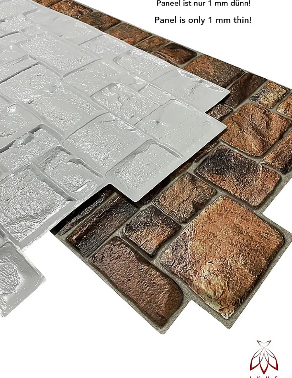 Ikhemalarka Panneau Mural Décoratif<4 m² 10 panneaux PVC 3D effet pierre muraux & de plafond, revêtement imitation carrelage Natur Stone