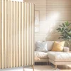 Ikhemalarka Panneau Mural Décoratif<6 m2 12 pièces Panneaux muraux de plafond en polystyrène Effet Lattes Décor Imitation Lamelle Revêtement léger Slats White Gold