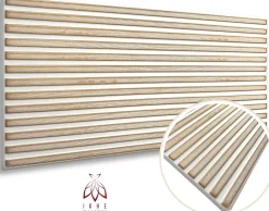 Ikhemalarka Panneau Mural Décoratif<6 m2 12 pièces Panneaux muraux de plafond en polystyrène Effet Lattes Décor Imitation Lamelle Revêtement léger Slats White Gold