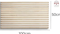 Ikhemalarka Panneau Mural Décoratif<6 m2 12 pièces Panneaux muraux de plafond en polystyrène Effet Lattes Décor Imitation Lamelle Revêtement léger Slats White Gold