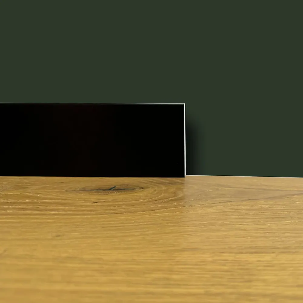 Eternal Parquet Plinthe Bois|Plinthe Bois<100 ml de plinthe carrée en fibre de bois compacte 80 x 15 noir (noir total)