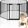 Giantex Barrière De Sécurité<8 Pcs Barrieres de Securite Extensible a Pression Grill DIY Protection pour Bebe Animaux Cheminee Escalier Noir