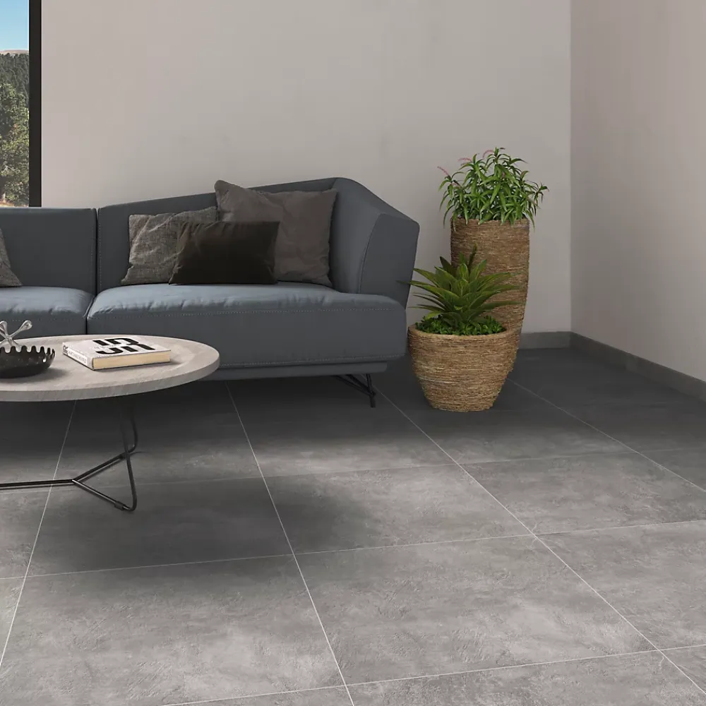 5 Plinthes carrelage District gris moyen l.8 x L.60 cm- Plinthe Pour Carrelage Sol