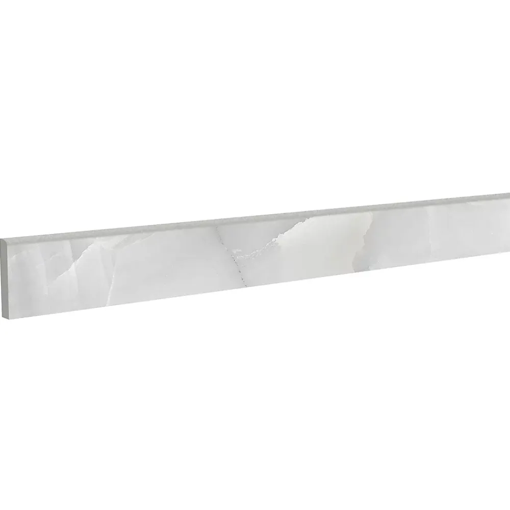 Plinthe Pour Carrelage Sol<5 plinthes carrelage effet marbre blanc/gris brillant L.60 x l.7,5 cm x ép.9 mm, Harvey