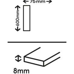 GoodHome Plinthe Pour Carrelage Sol<4 Plinthes carrelage effet bois brut mat L.60 x l.7 cm x ép.8 mm, Basilio