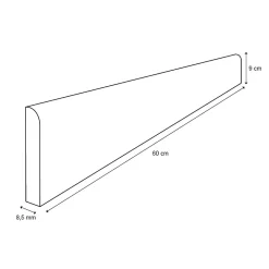 Plinthe Pour Carrelage Sol<4 Plinthes carrelage intérieur effet marbre bleu poli L.60 x l.10,5 cm x Ép.10,5 mm, Iceland navy