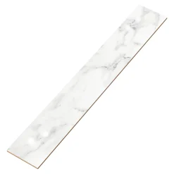GoodHome 4 Plinthes en carrelage effet marbre blanc brillant L.60,8 x 9 cm x ép.8,5 mm, Aruma- Plinthe Pour Carrelage Sol