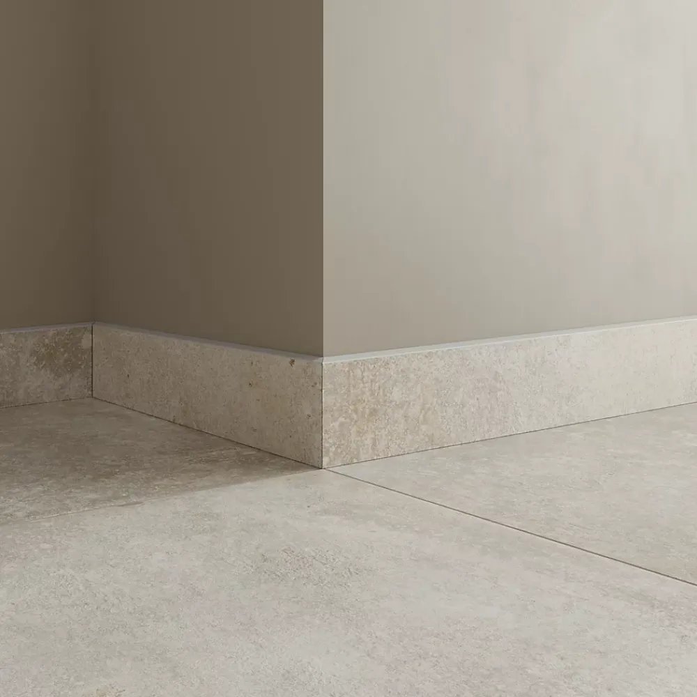 GoodHome 5 Plinthes en carrelage gris clair effet béton L.60 x l.7,5 cm x ép.9 mm, Arina- Plinthe Pour Carrelage Sol