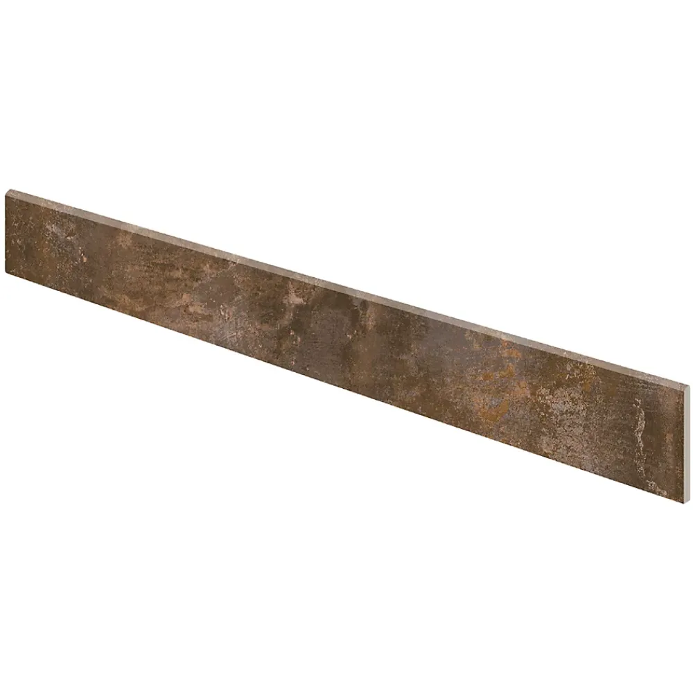 Plinthe Pour Carrelage Sol<5 Plinthes en grès cérame émaillé effet béton cuivré mat L.60 x l.7 cm x ép.8 mm, Malt