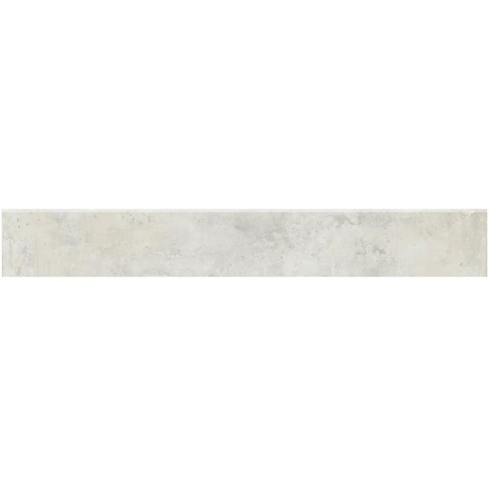 5 Plinthes en grès cérame émaillé effet béton blanc mat L.60 x l.7 cm x ép.8 mm, Malt- Plinthe Pour Carrelage Sol