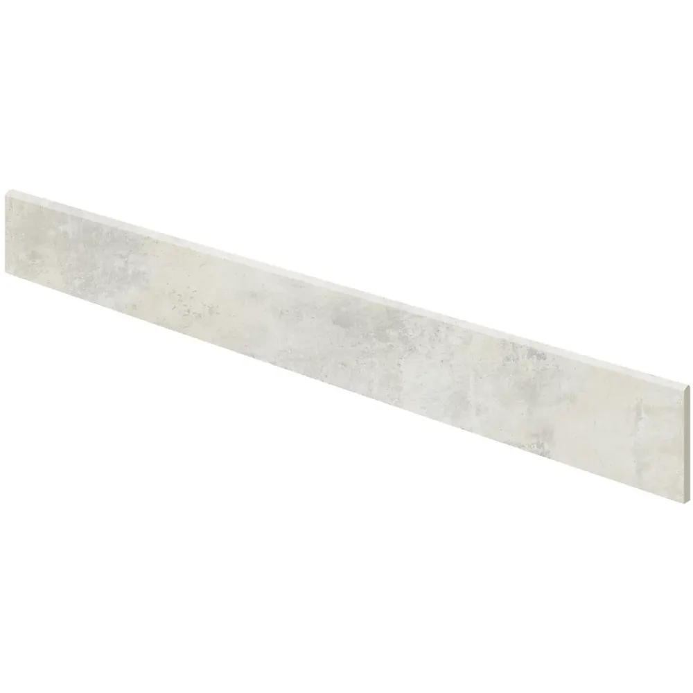 5 Plinthes en grès cérame émaillé effet béton blanc mat L.60 x l.7 cm x ép.8 mm, Malt- Plinthe Pour Carrelage Sol