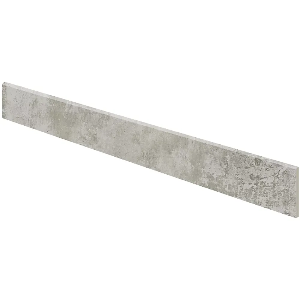 Plinthe Pour Carrelage Sol<5 Plinthes en grès cérame émaillé effet béton gris mat L.60 x l.7 cm x ép.8 mm, Malt