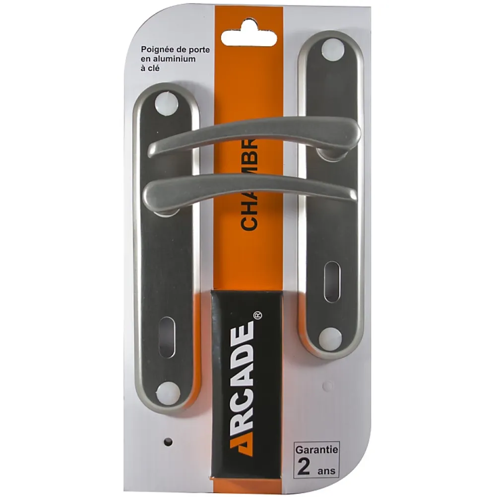 Arcade 2 poignées de porte en aluminium à clé pour intérieure - garantie 2 ans- Poignée De Porte