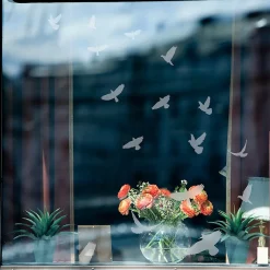 Ambiance Sticker Film Occultant Pour Vitrage<15 stickers oiseaux anti-collision translucide 55 x 55 cm