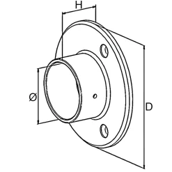 MySystem Accessoire D'Escalier<2 x Embase murale pour tube diam. 42,4 mm - Inox 316
