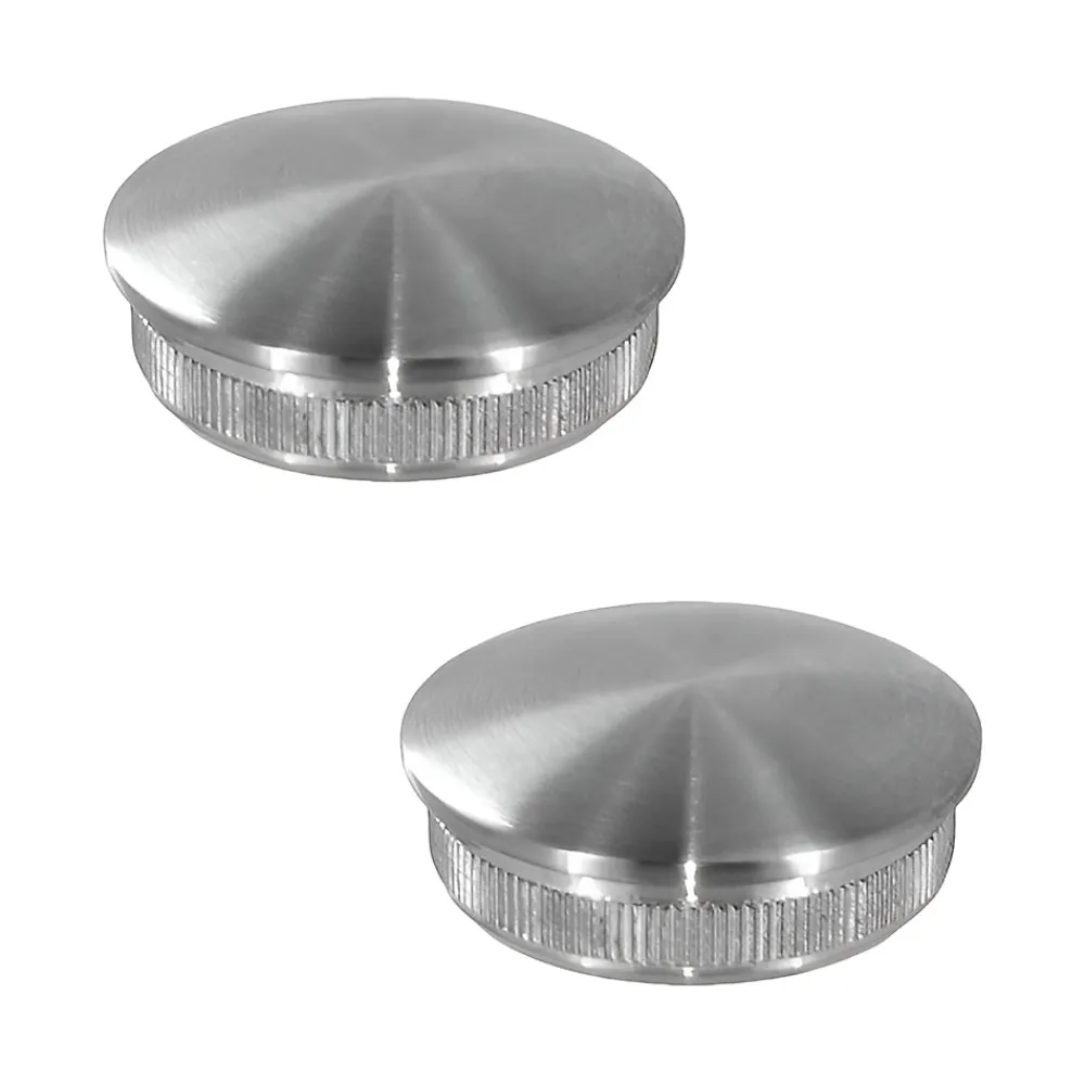 MySystem Accessoire D'Escalier<2 x Embout arrondi à frapper pour tube diam. 42,4 x 2 mm - Inox 304