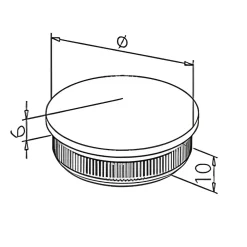 MySystem Accessoire D'Escalier<2 x Embout arrondi à frapper pour tube diam. 42,4 x 2 mm - Inox 304
