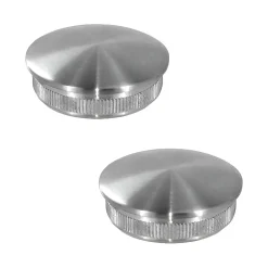 MySystem 2 x Embout arrondi à frapper pour tube diam. 42,4 x 2 mm - Inox 316- Accessoire D'Escalier