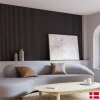 Nordic Acoustics 2 x Panneaux Acoustiques Decoratifs Muraux en Noir Mat 240x32 cm- Panneau Tasseau Bois