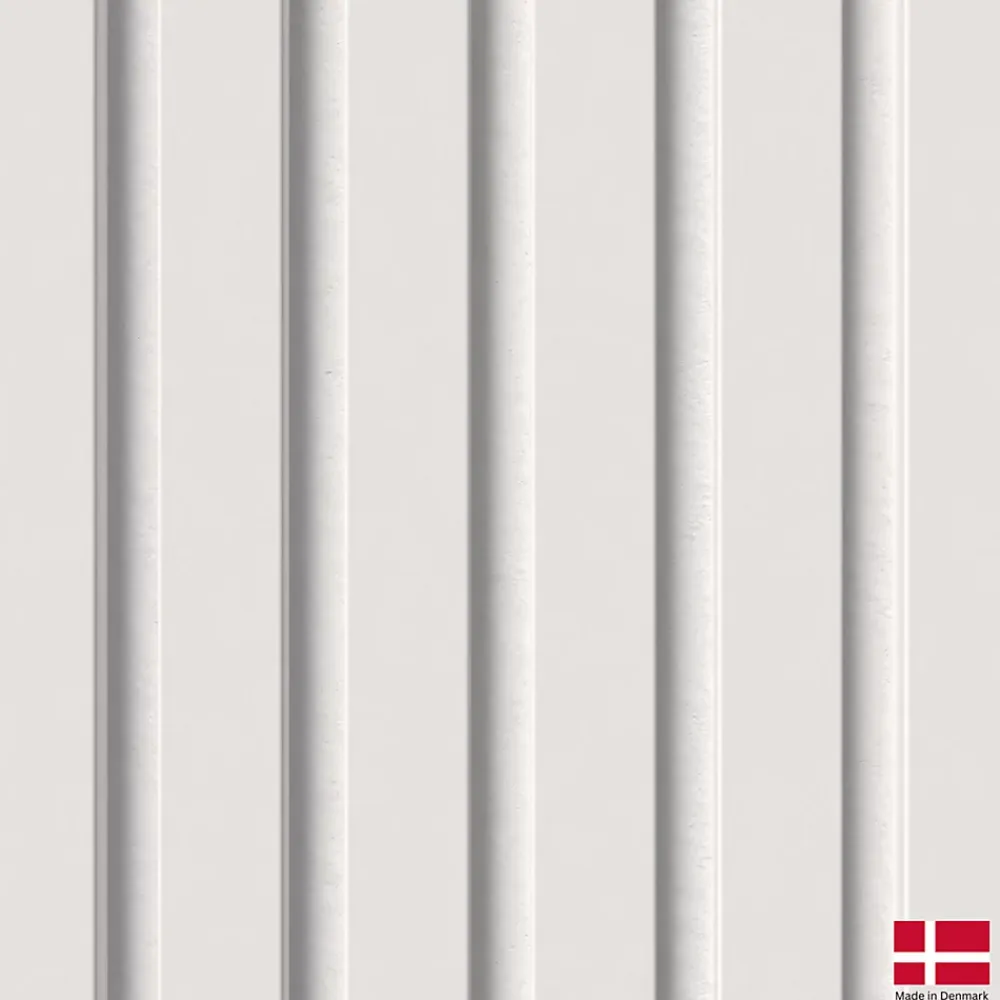 Nordic Acoustics Panneau Tasseau Bois<2 x Panneaux Acoustiques Decoratifs Muraux en Blanc Mat 240x32 cm