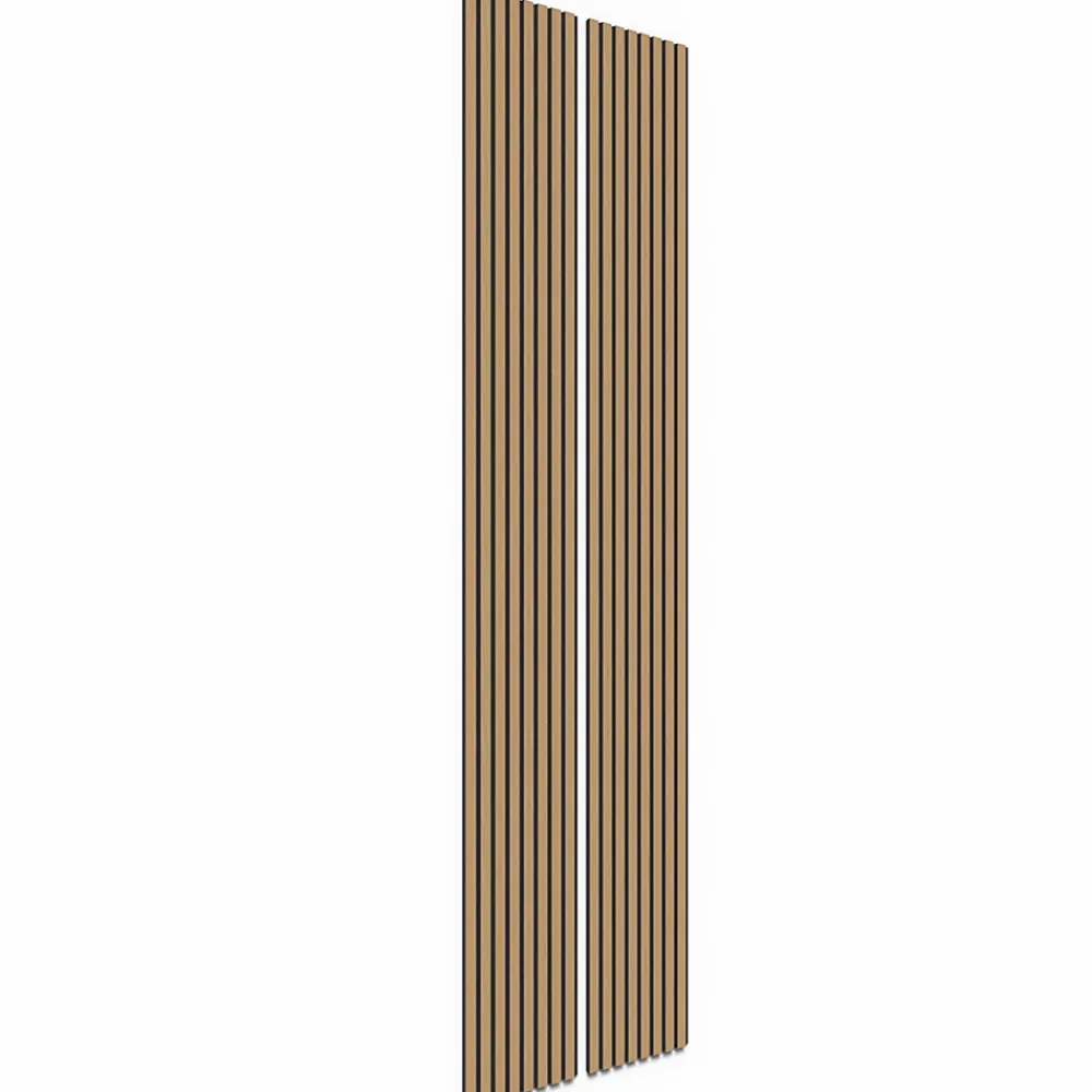 Nordic Acoustics 2 x Panneaux acoustiques decoratifs muraux en plaquage chene veritable 240x32 cm- Panneau Tasseau Bois