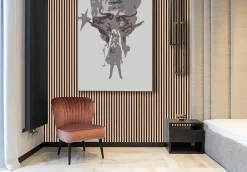 Nordic Acoustics Panneau Tasseau Bois<40 x Panneaux muraux acoustiques décoratifs PRO en tasseau de chêne classique de en 240x60cm