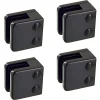 MySystem Garde-Corps, Balustrade<4 x Pince à verre plate modèle 01 - Ep. verre 9,52 mm - Zamak noir RAL 9005