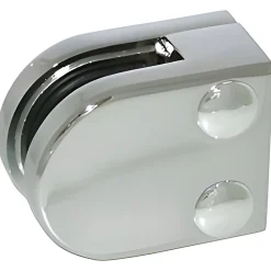 MySystem 4 x Pince à verre plate modèle 00 - Ep. verre 6,76 mm - Zamak chromé brillant- Garde-Corps, Balustrade