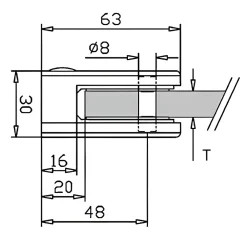 MySystem 4 x Pince à verre plate modèle 05 - Ep. verre 12 mm - Inox 316 brossé GR320- Garde-Corps, Balustrade