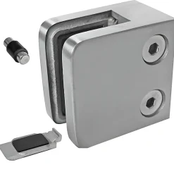 MySystem Garde-Corps, Balustrade<4 x Pince à verre plate modèle 21 - Ep. verre 6 mm - Inox 304 brossé GR320