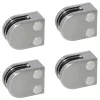 MySystem Garde-Corps, Balustrade<4 x Pince à verre plate modèle 00 - Ep. verre 6 mm - Inox 304 brossé GR320