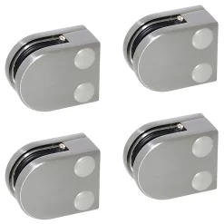 MySystem Garde-Corps, Balustrade<4 x Pince à verre plate modèle 00 - Ep. verre 6 mm - Inox 304 brossé GR320