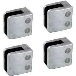 MySystem Garde-Corps, Balustrade<4 x Pince à verre plate modèle 06 - Ep. verre 12 mm - Zamak brut