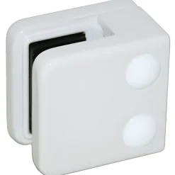 MySystem 4 x Pince à verre plate modèle 01 - Ep. verre 8,76 mm - Zamak blanc RAL 9016- Garde-Corps, Balustrade